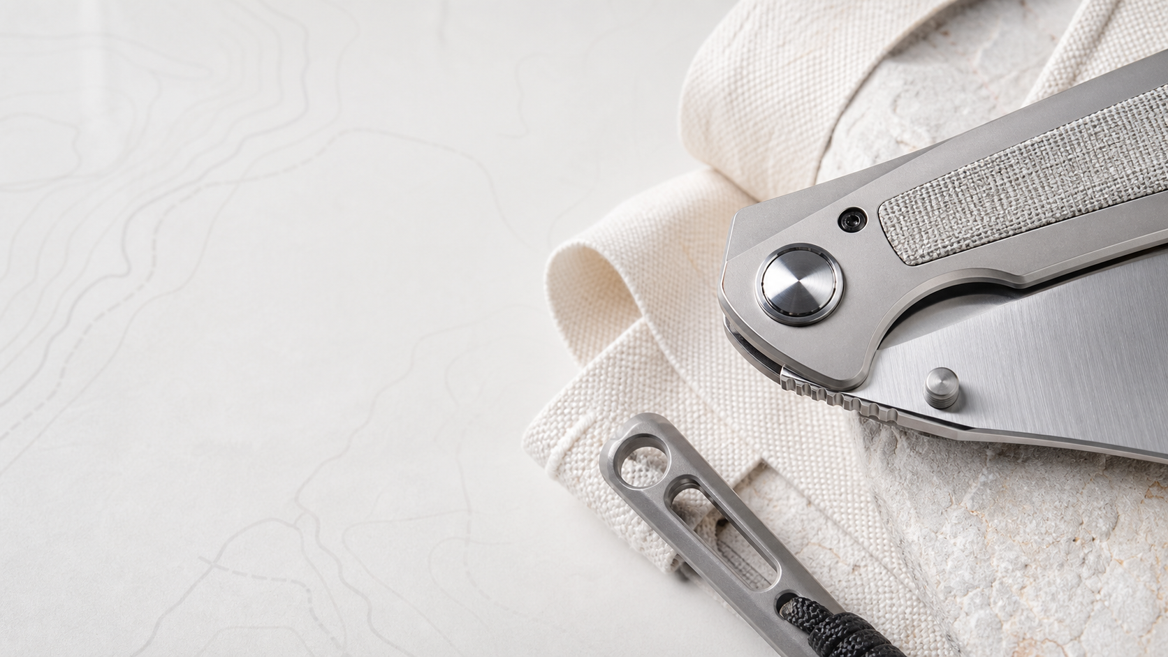 Close-up of a refined folding knife detail